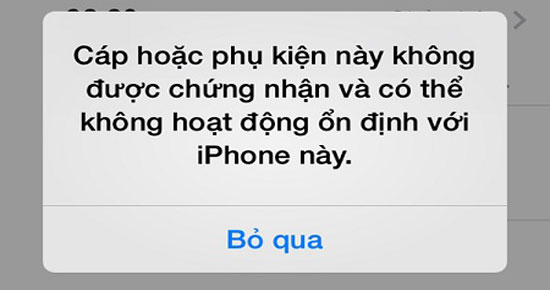 iPhone khong nhan phu kien